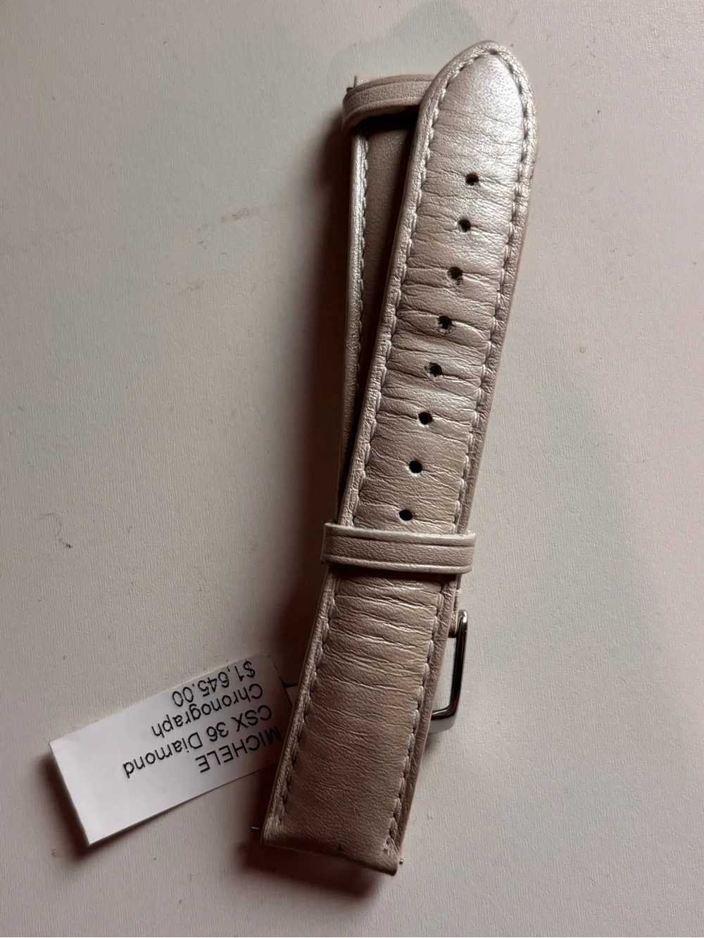 NWT Michele Metallic pearl Leather Watch Strap 18 inch